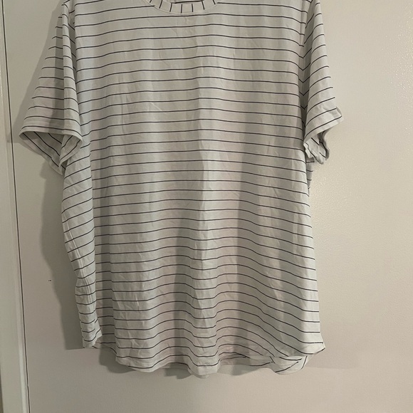 Love Crewneck  White and Black Striped Tee - Picture 1 of 3